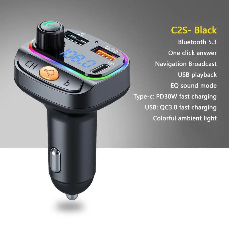 Xiaomi PD30W Fast Charger Bluetooth 5.3 FM Transmitter Handsfree Car AUX Radio Modulator MP3 Player with Adapter Car Accessories