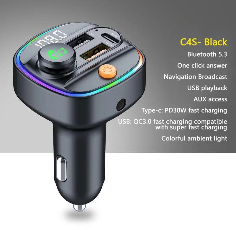 Xiaomi PD30W Fast Charger Bluetooth 5.3 FM Transmitter Handsfree Car AUX Radio Modulator MP3 Player with Adapter Car Accessories